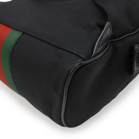 Gucci Sherry Backpack Leather Canvas Black Green Red main image 4